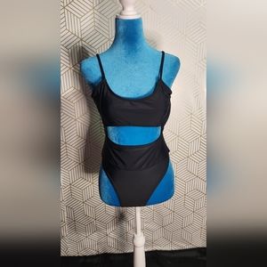 Womens black one piece cut out bathing suit (SIZE M)